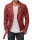 Reichstadt Herren Slim Fit Lederjacke Silver Zipper  RS003 Bordeaux XS