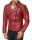 Reichstadt Herren Slim Fit Lederjacke Silver Zipper  RS003 Bordeaux XL