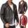 Regular Fit Kunstlederjacke Herren Gunmetal ZipperRS007 PU