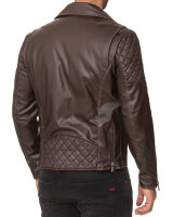 Regular Fit Kunstlederjacke Herren Gunmetal ZipperRS007 PU Dark Brown XS