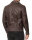 Regular Fit Kunstlederjacke Herren Gunmetal ZipperRS007 PU Dark Brown XS