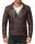 Regular Fit Kunstlederjacke Herren Gunmetal ZipperRS007 PU Dark Brown XXL