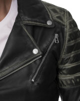 Reichstadt Herren Slim Fit Bikerjacke Silver Zipper  RS001LUX Fungi Green XS