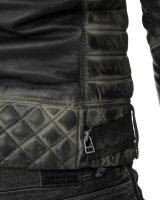 Reichstadt Herren Slim Fit Bikerjacke Silver Zipper  RS001LUX Fungi Green XS