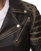 Reichstadt Herren Slim Fit Bikerjacke Silver Zipper  RS001LUX Fungi Green M