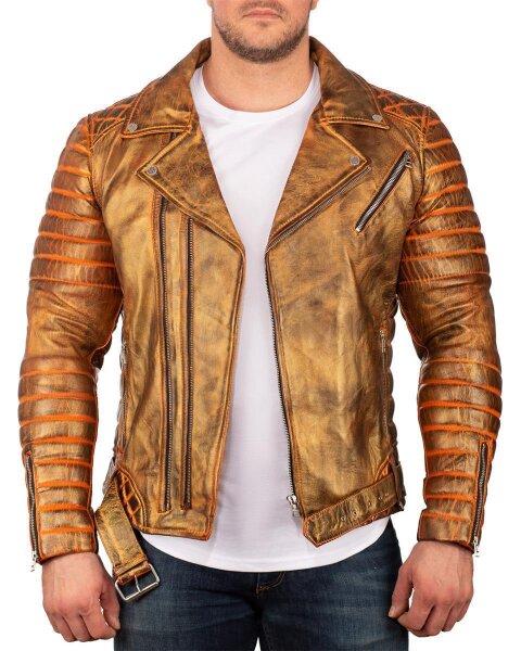 Reichstadt Herren Jacke LIMITED EDITION gold - RS001LUX - Echtleder XXL