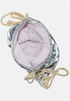 Damen Kunstleder Turnbeutel Silver