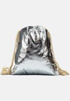 Damen Kunstleder Turnbeutel Silver