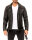 Slim Fit Echtlederjacke Herren Silver Zipper 19RS018 Black S