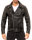 Slim Fit Echtlederjacke Herren Silver Zipper 19RS018 Black M