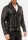 Reichstadt Herren Jacke RS018 Schwarz - ECHTLEDER -  silver zipper 3XL