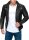 Slim Fit Kunstleder Jacke Herren Silver ZipperRS001PU Black 4XL