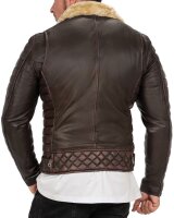 Herren Jacke RS008 PU - Brown - Silver Zipper S