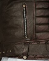 Herren Jacke RS008 PU - Brown - Silver Zipper S