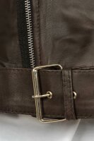 Herren Jacke RS008 PU - Brown - Silver Zipper S