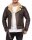 Slim Fit Kunstlederjacke Herren Silver Zipper RS008PU Brown M