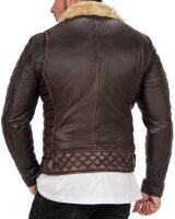 Herren Jacke RS008 PU - Brown - Silver Zipper XXL
