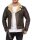 Herren Jacke RS008 PU - Brown - Silver Zipper XXL