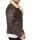 Herren Jacke RS008 PU - Brown - Silver Zipper XXL