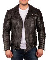 Reichstadt Herren Slim Fit Bikerjacke Crocodile Silver Zipper 20RS23LUX Black XS