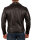 Reichstadt Herren Slim Fit Bikerjacke Crocodile Silver Zipper 20RS23LUX Black XS