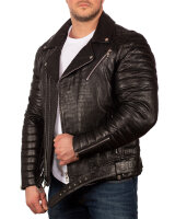 Reichstadt Herren ECHTLEDER Jacke 20RS23LUX Crocodile - Black - Silver Zipper XL