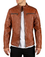 Reichstadt Herren Slim Fit Bikerjacke Silver Zipper 20RS20LUX