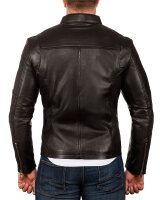 Slim Fit Echtlederjacke Herren Silver Zipper 20RS20LUX Black XS