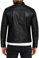 Reichstadt Herren Slim Fit Bikerjacke Silver Zipper 20RS20LUX Black S