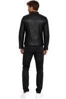 Reichstadt Herren Slim Fit Bikerjacke Silver Zipper 20RS20LUX Black XXL