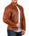 Slim Fit Echtlederjacke Herren Silver Zipper 20RS20LUX Brown XL