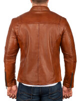 Reichstadt Herren Slim Fit Bikerjacke Silver Zipper 20RS20LUX Brown XXL