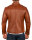 Reichstadt Herren Slim Fit Bikerjacke Silver Zipper 20RS20LUX Brown XXL