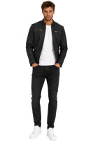 Reichstadt Herren Slim Fit Bikerjacke Silver Zipper 20RS20LUX Grey XL