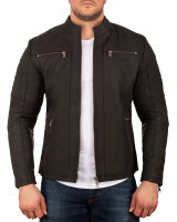 Slim Fit Echtlederjacke Herren Silver Zipper 20RS20LUX Grey XXL