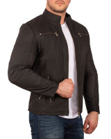 Slim Fit Echtlederjacke Herren Silver Zipper 20RS20LUX Grey XXL