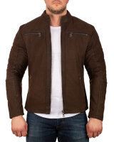 Slim Fit Jacke Herren Gunmetal Zipper20RS22LUX Brown XS