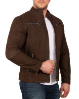 Slim Fit Jacke Herren Gunmetal Zipper20RS22LUX Brown XS