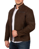 Slim Fit Jacke Herren Gunmetal Zipper20RS22LUX Brown XXXL