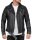 Slim Fit Echtlederjacke Herren Silver Zipper RS003LUX Black S