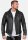 Slim Fit Echtlederjacke Herren Silver Zipper RS003LUX Black M