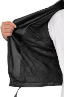 Slim Fit Echtlederjacke Herren Silver Zipper RS003LUX Black L