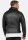 Slim Fit Echtlederjacke Herren Silver Zipper RS003LUX Black L