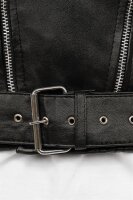 Reichstadt Herren Slim Fit Lederjacke Silver Zipper RS003LUX Black XL