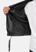 Reichstadt Herren Slim Fit Lederjacke Silver Zipper RS003LUX Black XL