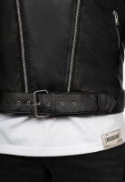 Reichstadt Herren Slim Fit Lederjacke Silver Zipper RS003LUX Black XL