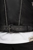 Reichstadt Herren Slim Fit Lederjacke Silver Zipper RS003LUX Black XL