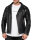Reichstadt Herren Slim Fit Lederjacke Silver Zipper  RS006LUX