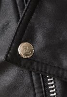 Reichstadt Herren Slim Fit Lederjacke Silver Zipper  RS006LUX Black XS