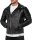 Reichstadt Herren Slim Fit Lederjacke Silver Zipper  RS006LUX Black XS